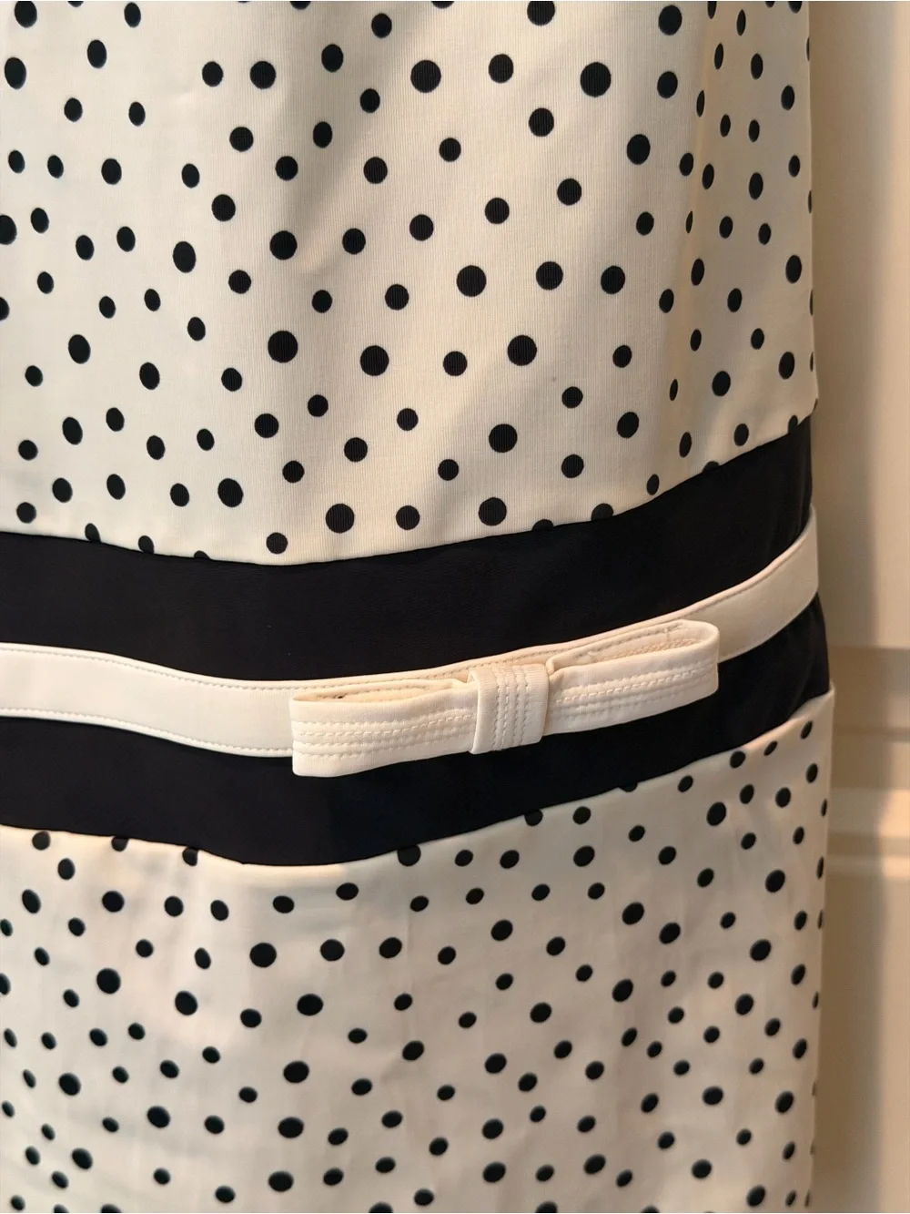 ECO SWIM Size 12 Polka Dot Tank Dress in Cream/Black Resort Vacay Chic Feminine